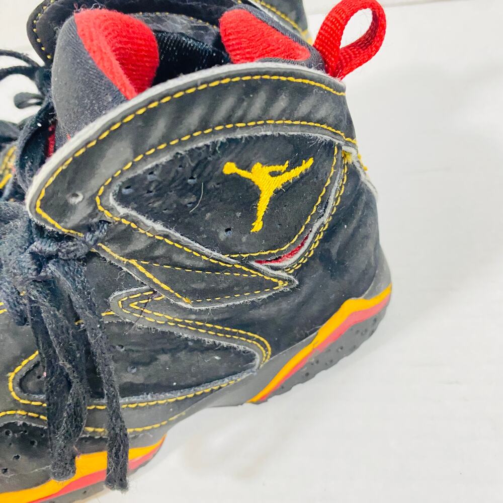 Nike Jordan 7 Retro Citrus Black Red Little Kid High Top Sneaker Sz 13C - Picture 2 of 10